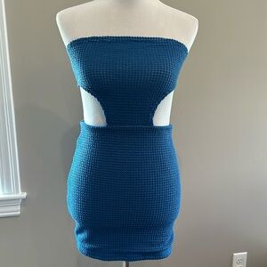 Blue knit dress/cover up